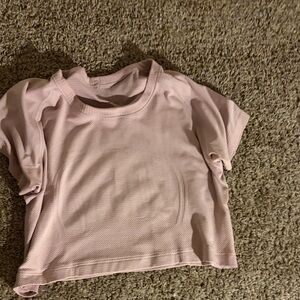lululemon light, pink cropped swiftly, tech size 2
